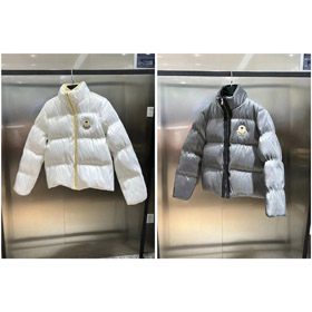 MONCLER GENIUS x Palm Angels joint model maya series solid color long-sleeved hoodless stand collar short down jacket-4275
